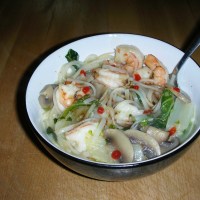 Spicy Shrimp & Bok Choy Noodle Bowl